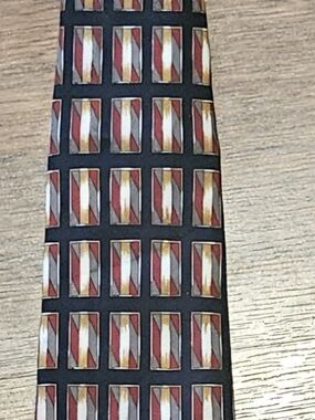 ROUNDTREE & YORKE mens handmade All silk tie SIZE 58x4 MULTICOLOR T4